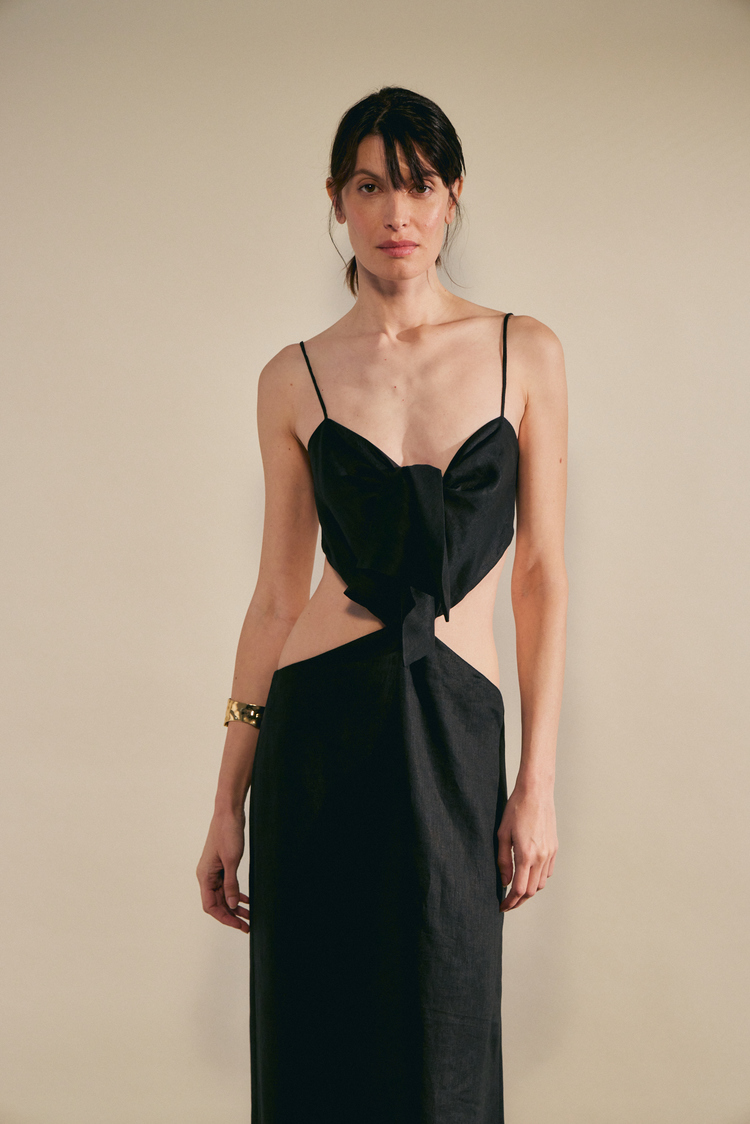 VESTIDO NUDO LINO XS-L